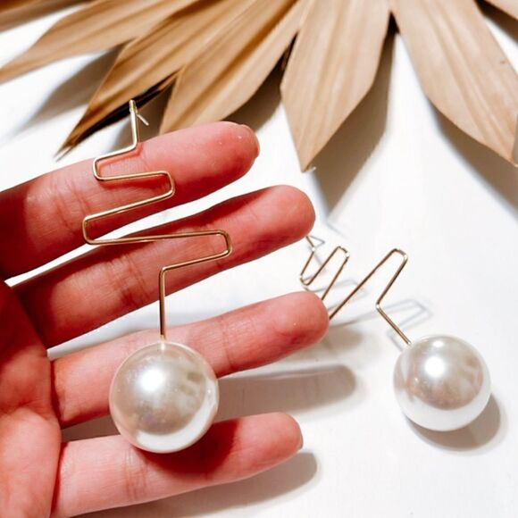 Pearl drop earrings S280 - Picture 4 of 4